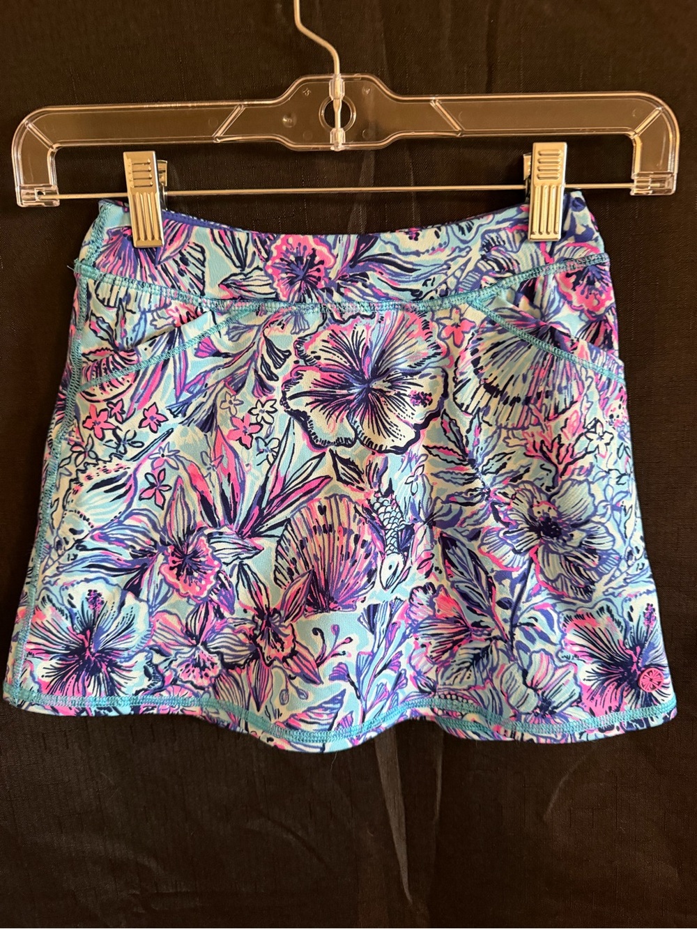 Lilly Pulitzer Floral Skort in Aqua, Blue & Pink